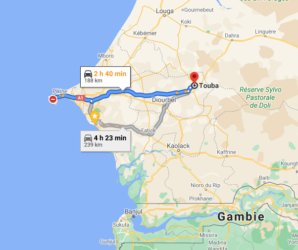allo taxi Touba Dakar téléphone 77 794 22 17