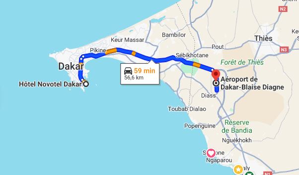 allo taxi AIBD Hôtel Novotel Dakar téléphone 77 794 22 17